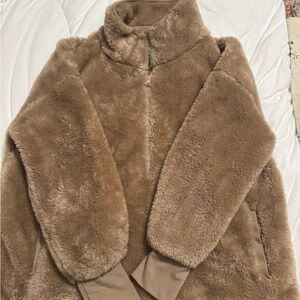 Women's Tan Faux Fur Jacket Lularoe